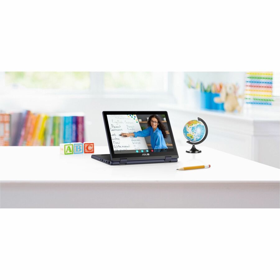 ASUS BR1204FGA 12.2-inch 2-in-1 notebook with WUXGA touchscreen and mineral grey finish — life-style view