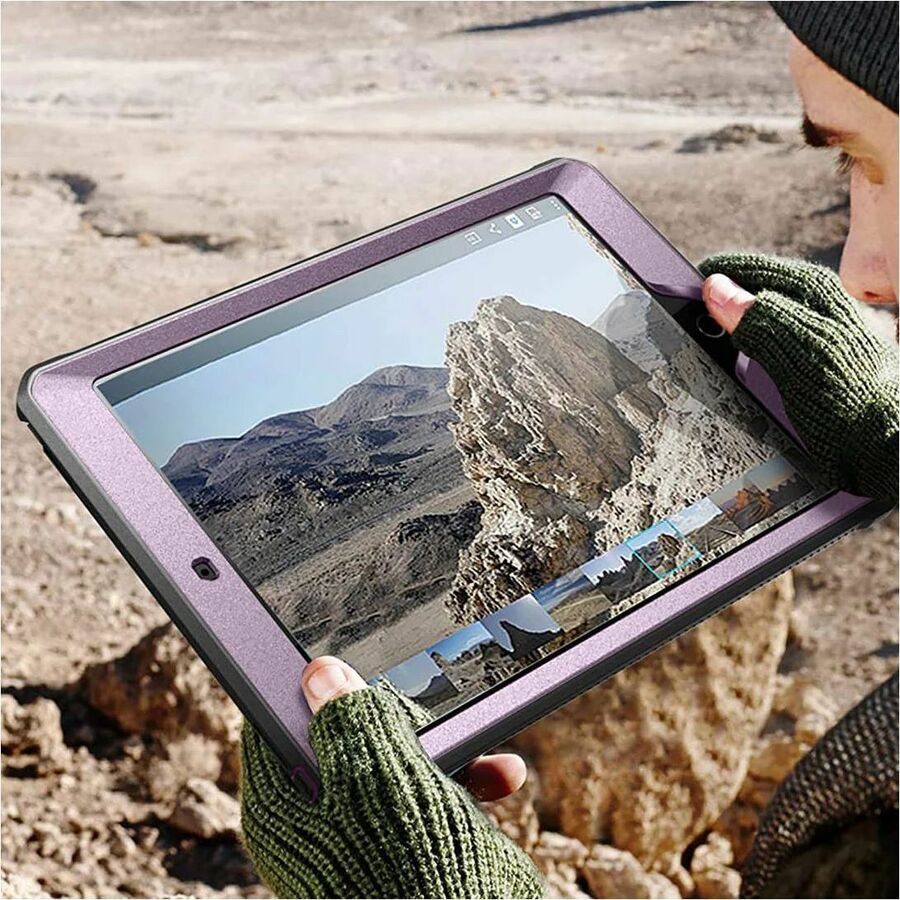 iPad 10.2-inch Unicorn Beetle Pro rugged case in metallic purple by i-Blason — life-style view
