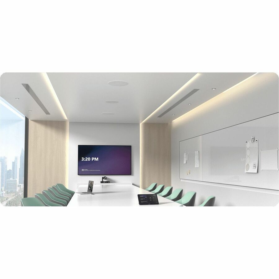 Yealink SkySound CS10 PoE active ceiling speaker for Dante-ready conference room audio — life-style view