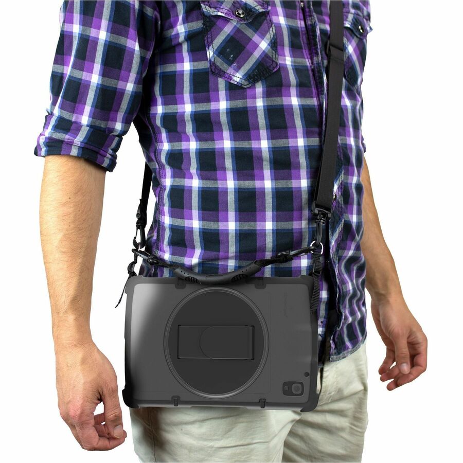 Rugged rotating hand strap for Zebra ET4X 8 in. tablet — life-style view