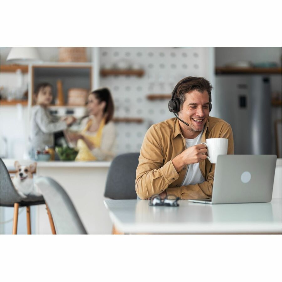 Yealink BH70 Dual UC USBC/A wireless dual-ear headset with boom microphone and noise canceling — life-style view