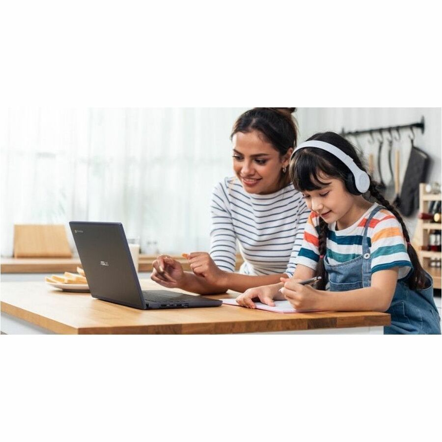 ASUS Chromebook CR1204CTA-YZ84 in grey with 12.2-inch WUXGA display, Intel N150, 8 GB memory, and 64 GB storage — life-style view