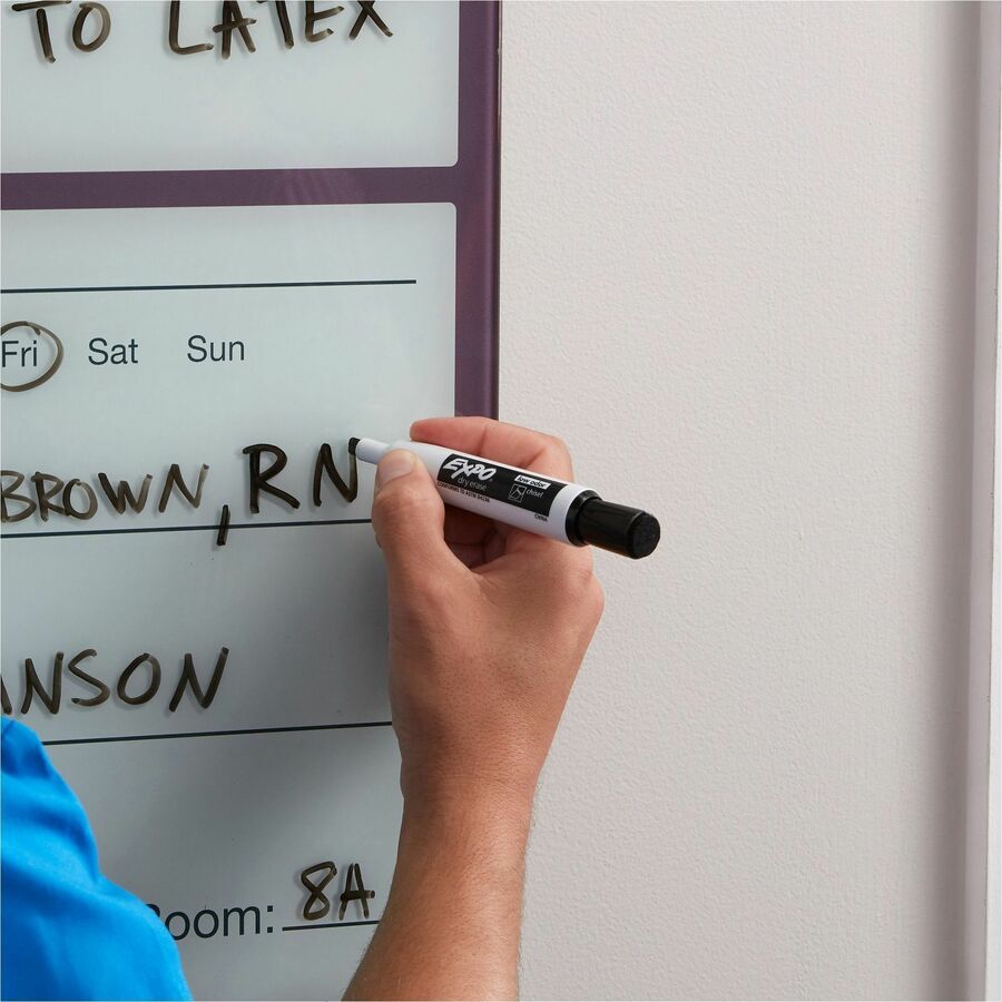 Expo Magnetic Dry-erase Marker - Chisel Marker Point - Erasable - Black Ink/ - 4 / Pack