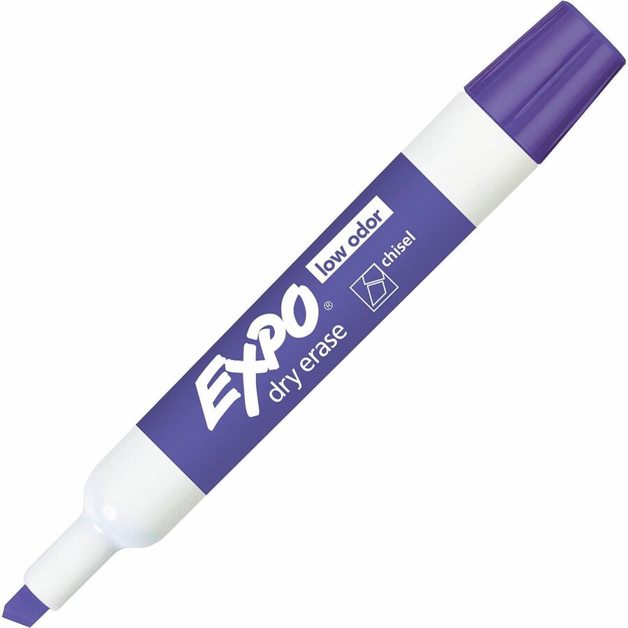 Expo Low Odor Dry-erase Markers - Chisel Marker Point - Erasable - Purple Ink - 1 Dozen