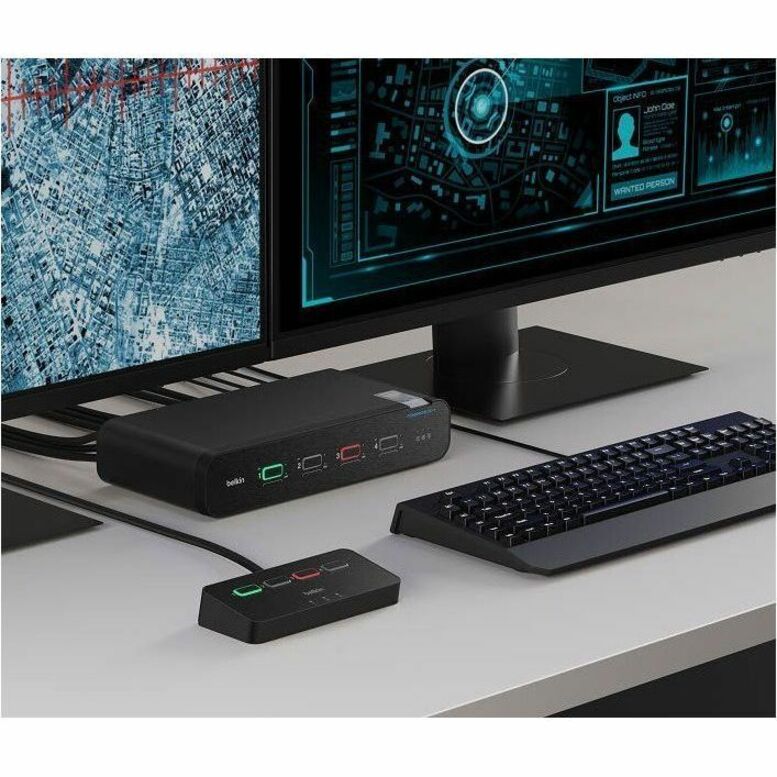 Belkin Universal DisplayPort Secure KVM, 4-Port Dual Head with CAC