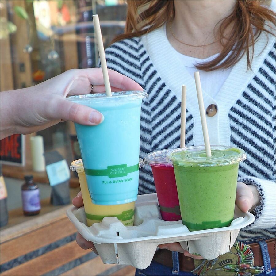 World Centric 16oz Compostable Cold Cup - 16 fl oz - Clear - Polylactic Acid (PLA) - Cold, Beverage, Iced Tea, Iced Coffee, Smoothie, Water - 1000 / Carton - Kennedy Office