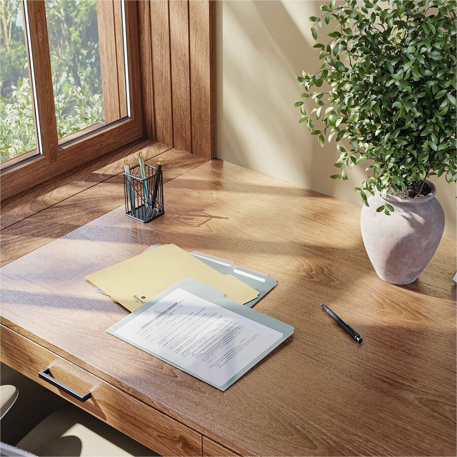 Image of Smead 1/3 Tab Cut Letter Top Tab File Folder - 8 1/2" x 11" - 225 Sheets Capacity - 1" Expansion - 1 Pocket - Top Tab Location - Assorted Tab Position - Poly - Assorted - Durable, Tear Resistant, Water Resistant, Front Pocket - 30 / Box