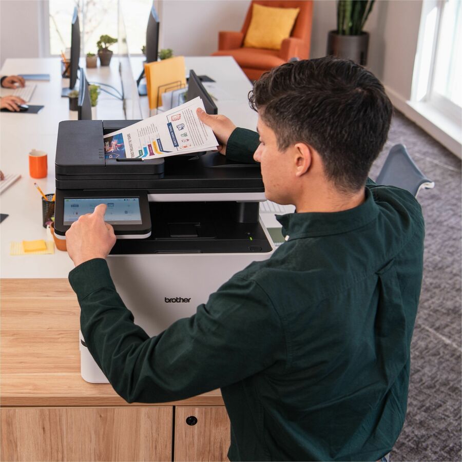 Image of Brother MFC-L8930CDW Wired & Wireless Laser Multifunction Printer - Color - Black, White - Copier/Printer/Scanner - 33 ppm Mono/33 ppm Color Print - 2400 x 600 dpi Print - Automatic Duplex Print - Gigabit Ethernet - Wireless LAN - Apple AirPrint, Mopria, 