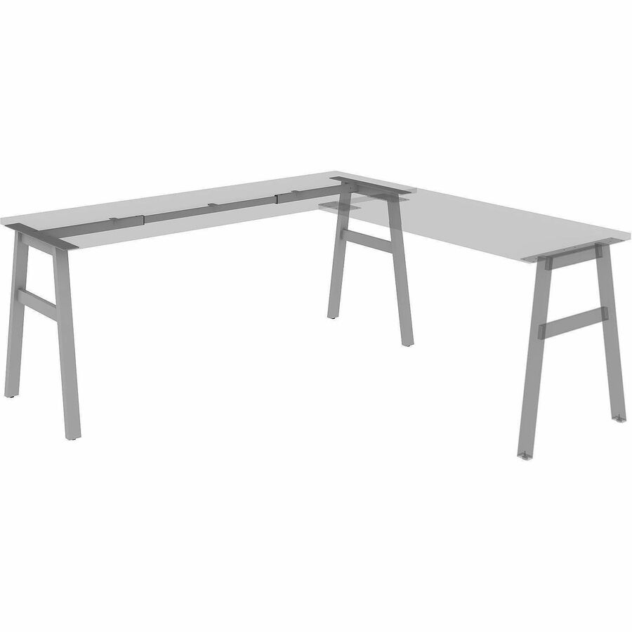 Lorell Table Base - Powder Coated A-shaped, Silver Base - 28.50" Height x 71.60" Width x 23.20" Depth - Metal Base Material - 1 Each