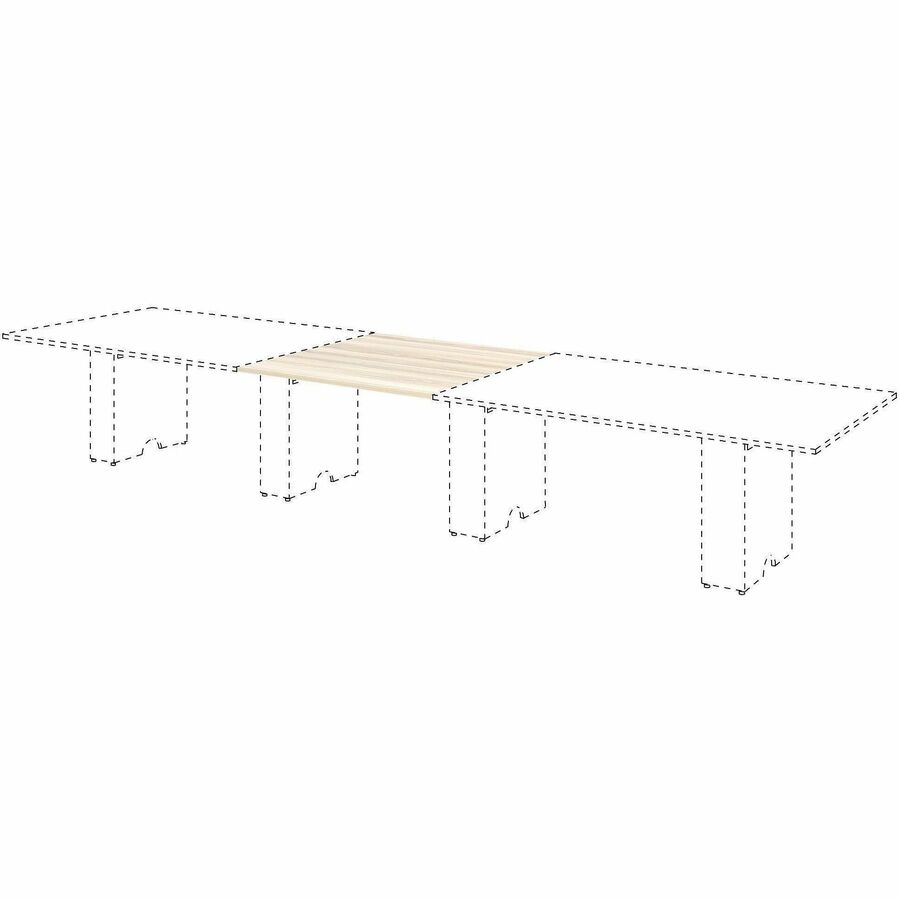 Lorell Essentials Modular Conference Tables - 1" Height x 47" Width x 47" Depth - Band Edge - Finish: Modern Elm - Laminate, Melamine Table Top - Modular, Eco-friendly - For Conference Table, Meeting, Office - 1 Each