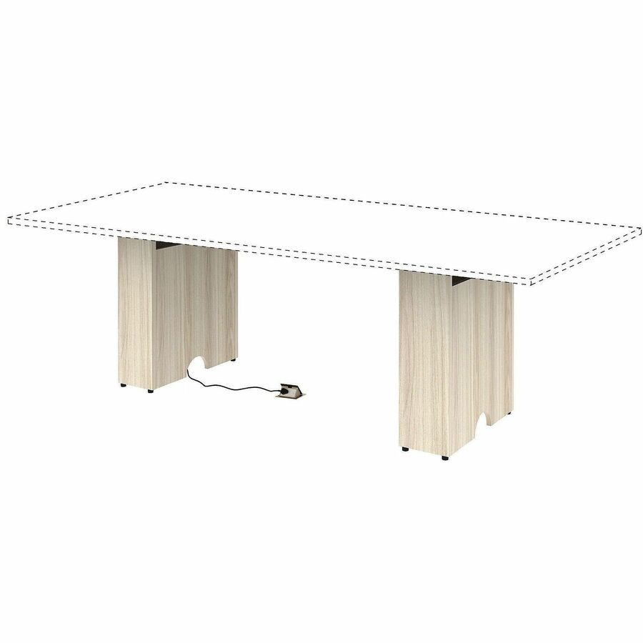 Lorell Essentials Modular Conference Tables - 28.5" Height x 23.6" Width x 7.9" Depth - Band Edge - Finish: Modern Elm - Modular, Eco-friendly - For Conference Table, Meeting, Office - 1 Each