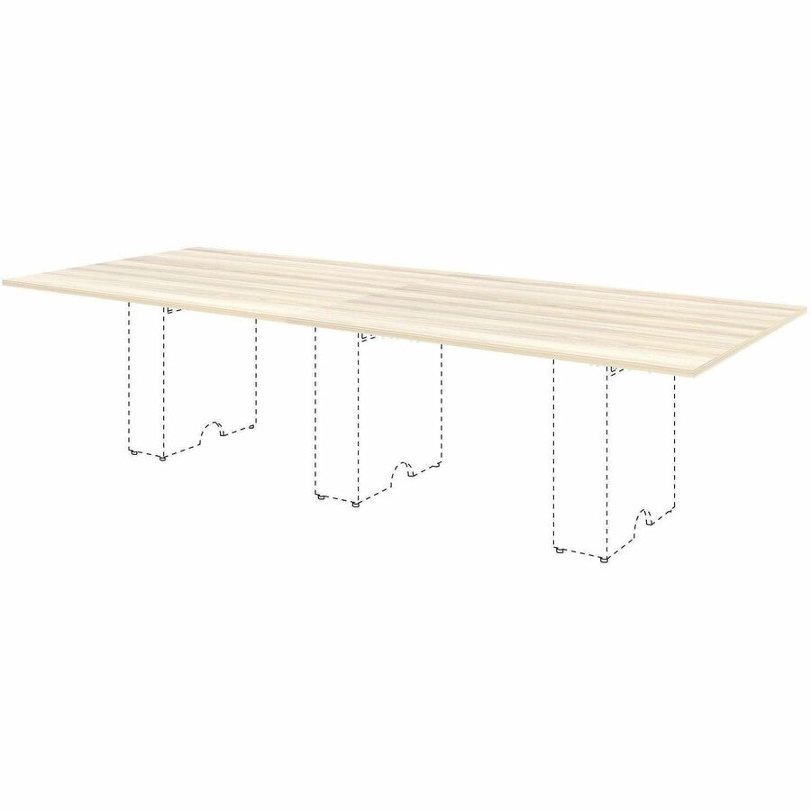Lorell Essentials Modular Conference Tables - 1" Height x 59" Width x 47" Depth - Band Edge - Finish: Modern Elm - Laminate, Melamine Table Top - Modular, Eco-friendly - For Conference Table, Meeting, Office - 1 Each