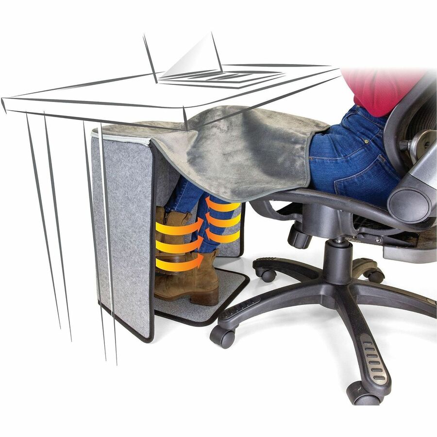 Victor Heetz Foot and Leg Warmer Deluxe - 23" Height x 15.5" Width x 11.5" Depth - Gray - 1 Each