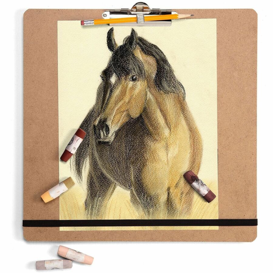 Officemate 13 1/4-inch x 13 1/4-inch Artist Sketch Board - Storage for Paper - Wood, Fiberboard - Brown - 1 Each