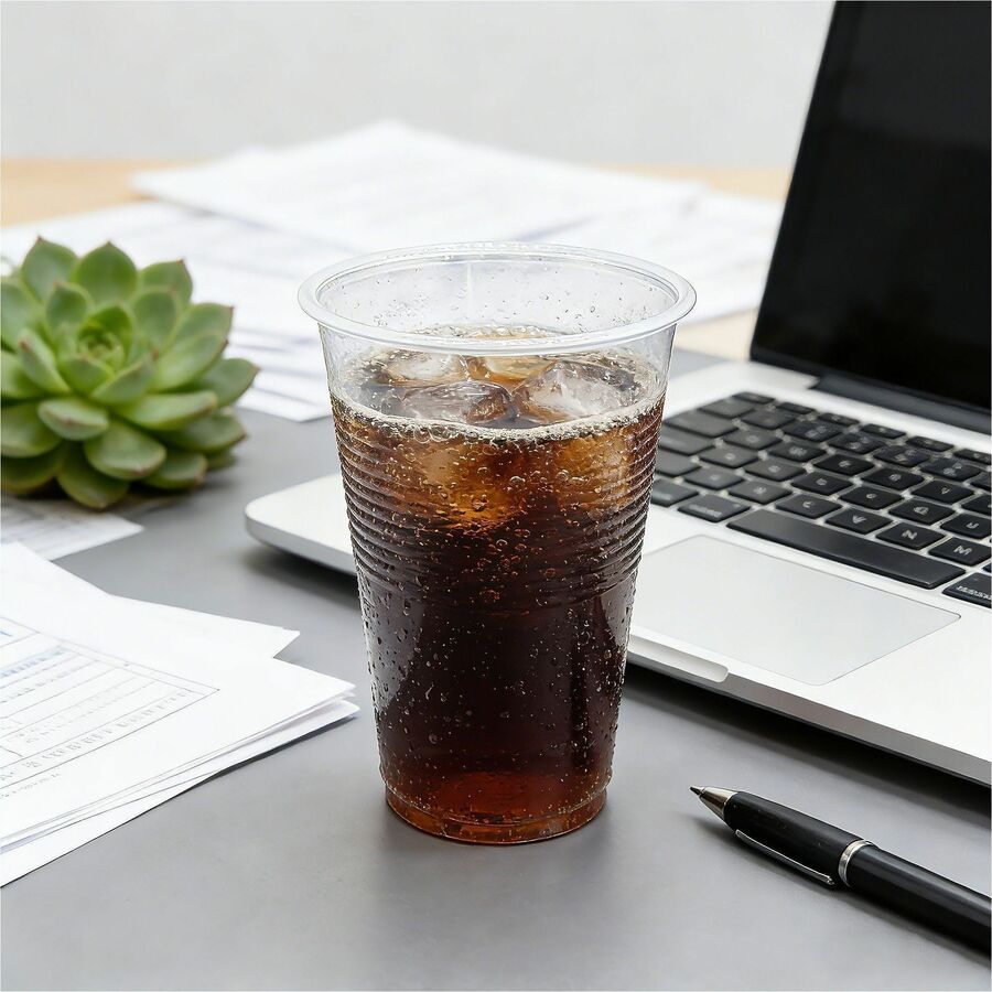 Genuine Joe Transparent Cups - 10 fl oz - Transparent, Clear - Plastic - Cold, Beverage, Picnic - 10 / Carton - Kennedy Office