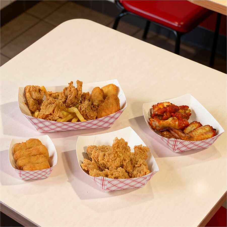 Genuine Joe Paper Food Tray - Food - Disposable - Multi - Paper Body - 1 Carton