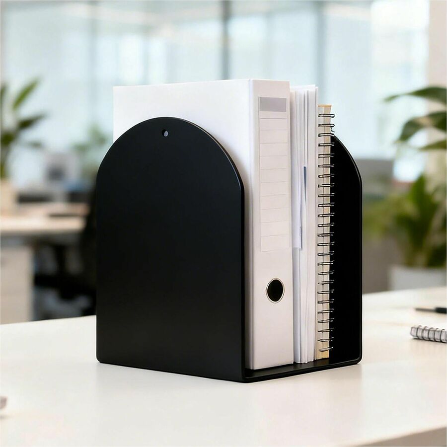 Business Source Bookend - 7" Height - Magnetic - Black - 24 / Carton