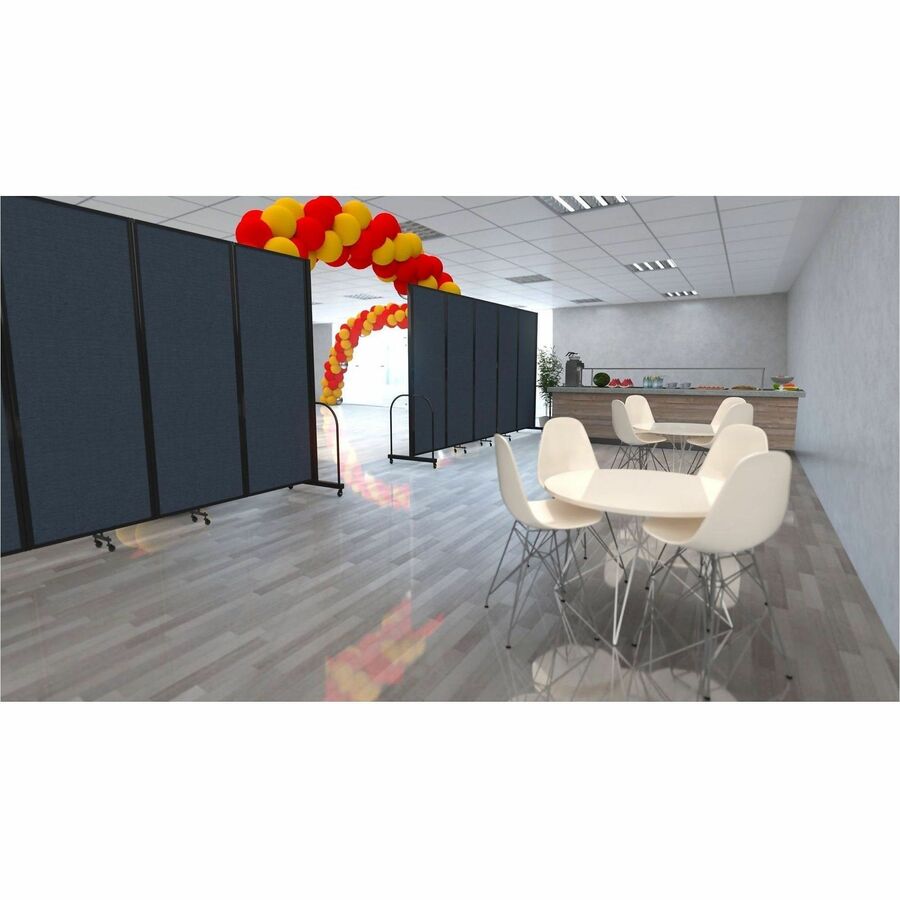 Screenflex Portable Partitions Full Motion Room Dividers - 3 Panels - 103" Width x 82" Height - Steel Frame - Fabric, Polyester - Sand - 1 Each