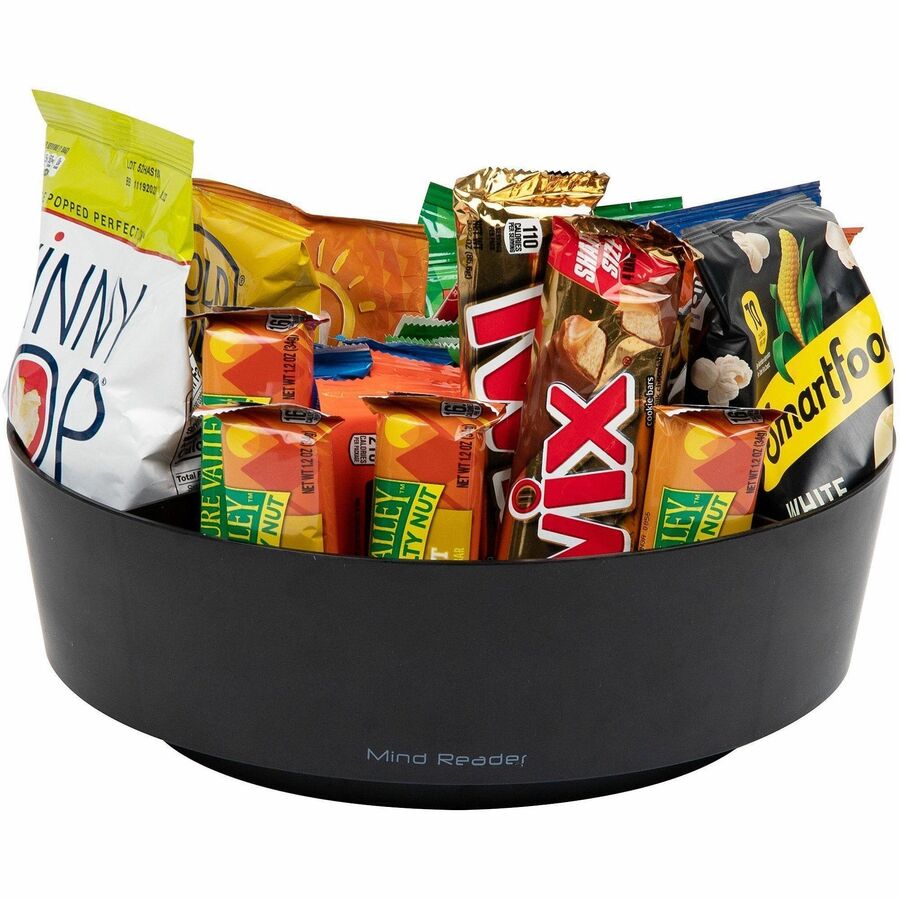 Mind Reader 4-Compartment Snack Carousel Organizer - 4 Compartment(s) - Rotate, Lightweight - Black