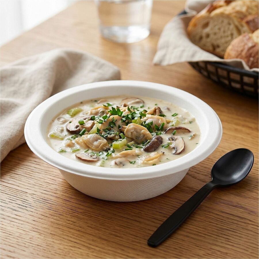 Picture of BPI Certified Compostable Paper Bowl, White, Sugarcane Paper, Microwave Safe, 1 BX/CT, 1 BX/CT