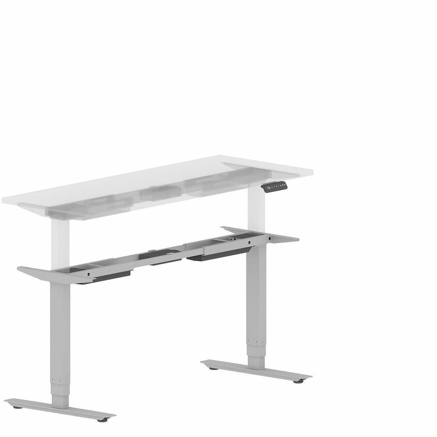 Lorell Sit-to-Stand Two-Tier Base - Silver Base - 2 Legs - 2 Tier(s) - 275 lb Capacity - Height Adjustable - 3-Stage - 45.10" Height - Workstation - Assembly Required - Steel Base Material - Steel Frame Material - 1 Each