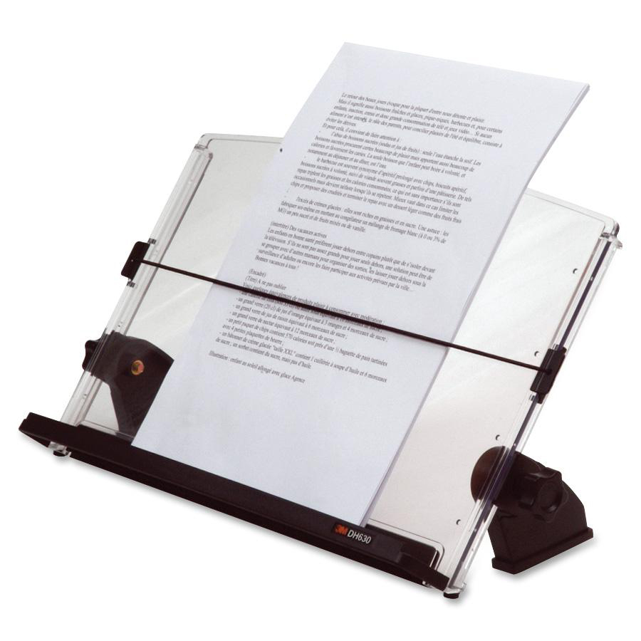 3M In-Line Adjustable Compact Document Holder - 14" Width - Black, Clear