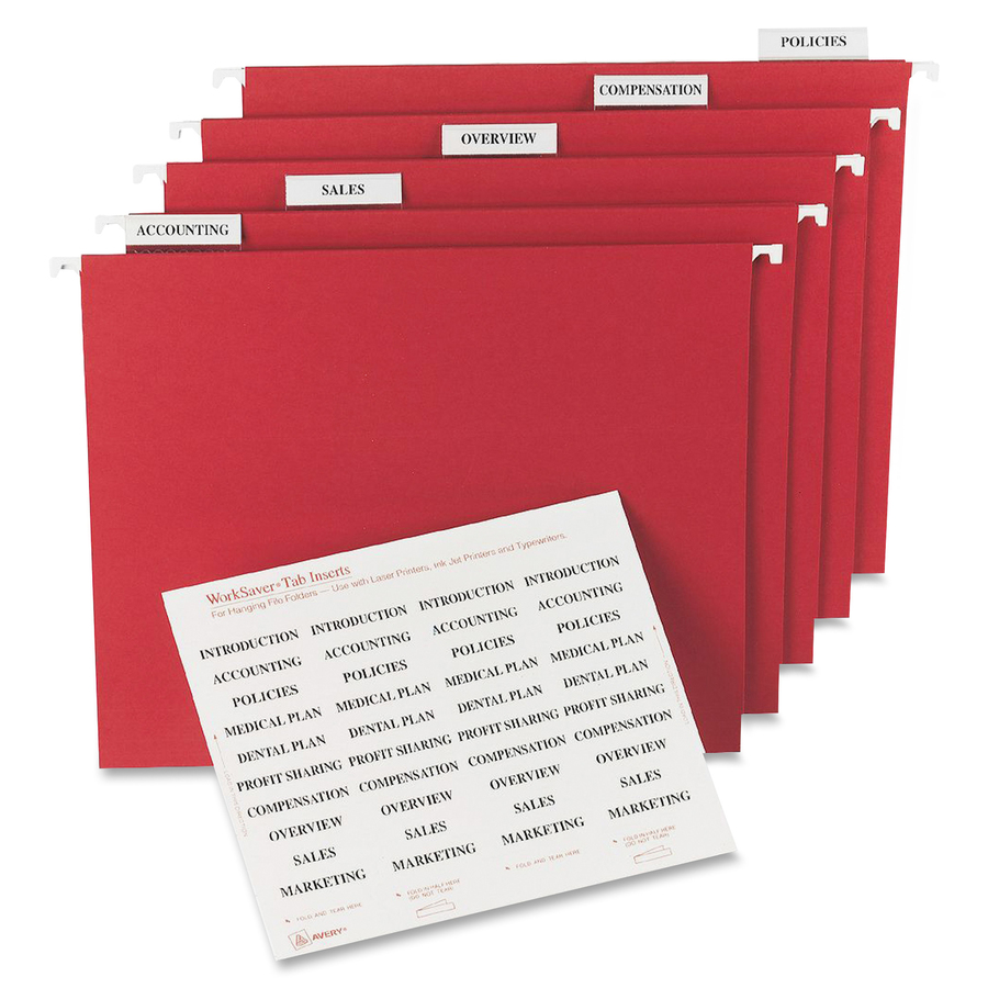 Avery® Tab Inserts for Hanging File Folders AVE11136