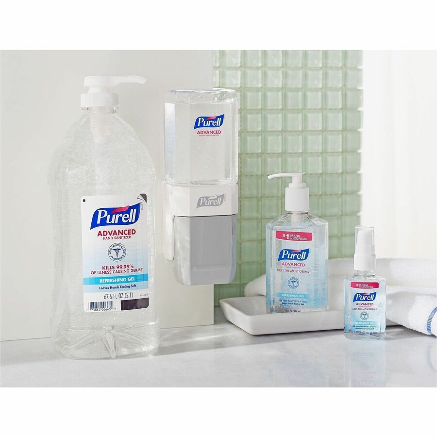 PURELL® Advanced Hand Sanitizer Gel - 2 fl oz - Pump Bottle Dispenser - Kill Germs - Hand - Moisturizing - Clear - No - 24 / Carton