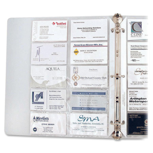 C-Line Business Card Binder Pages 10/Pack 61217
