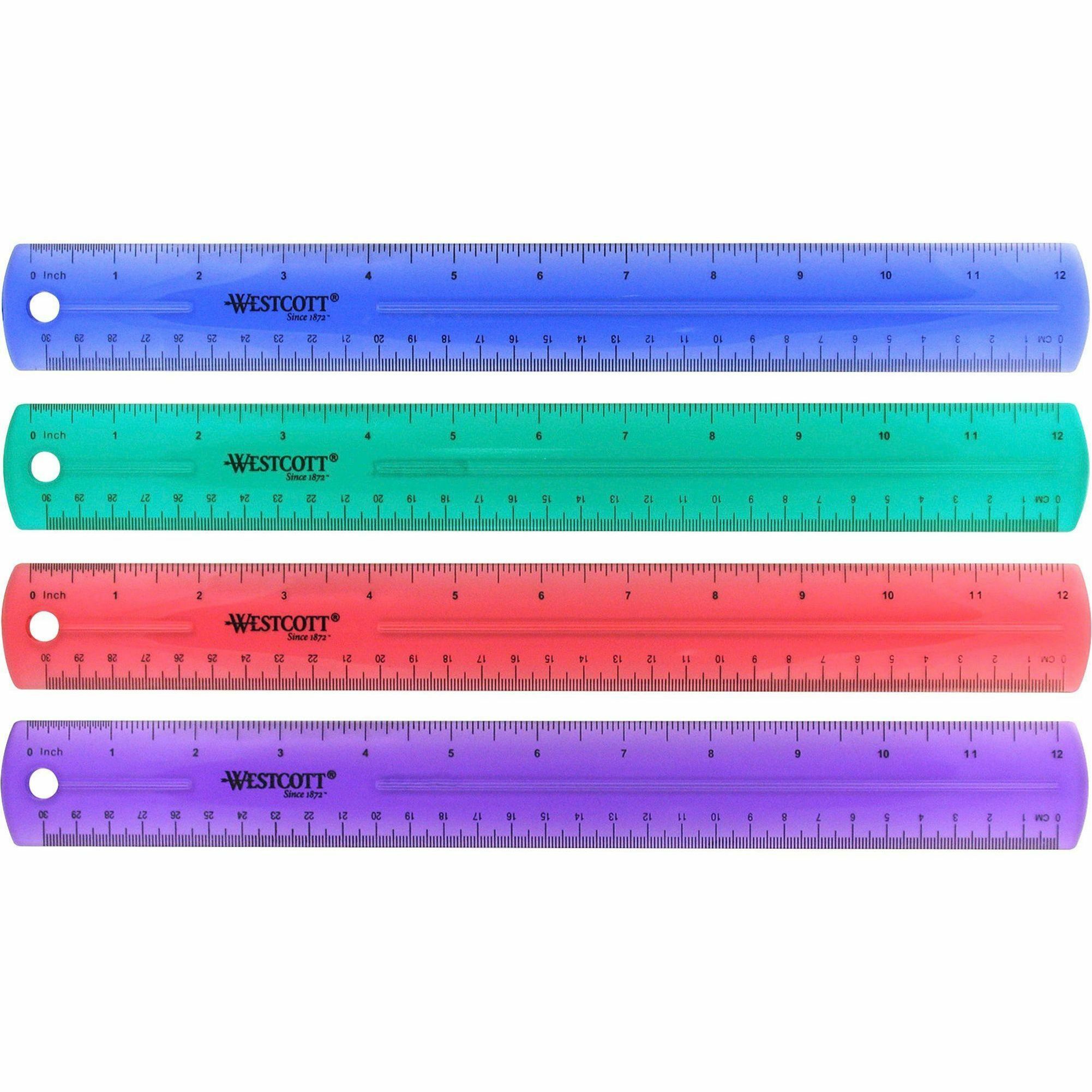 Westcott Clear Plastic Ruler - 6 Length 1 Width - 1/16 Graduations -  Metric, Imperial Measuring System - Plastic - 1 Each - Clear - Thomas  Business Center Inc