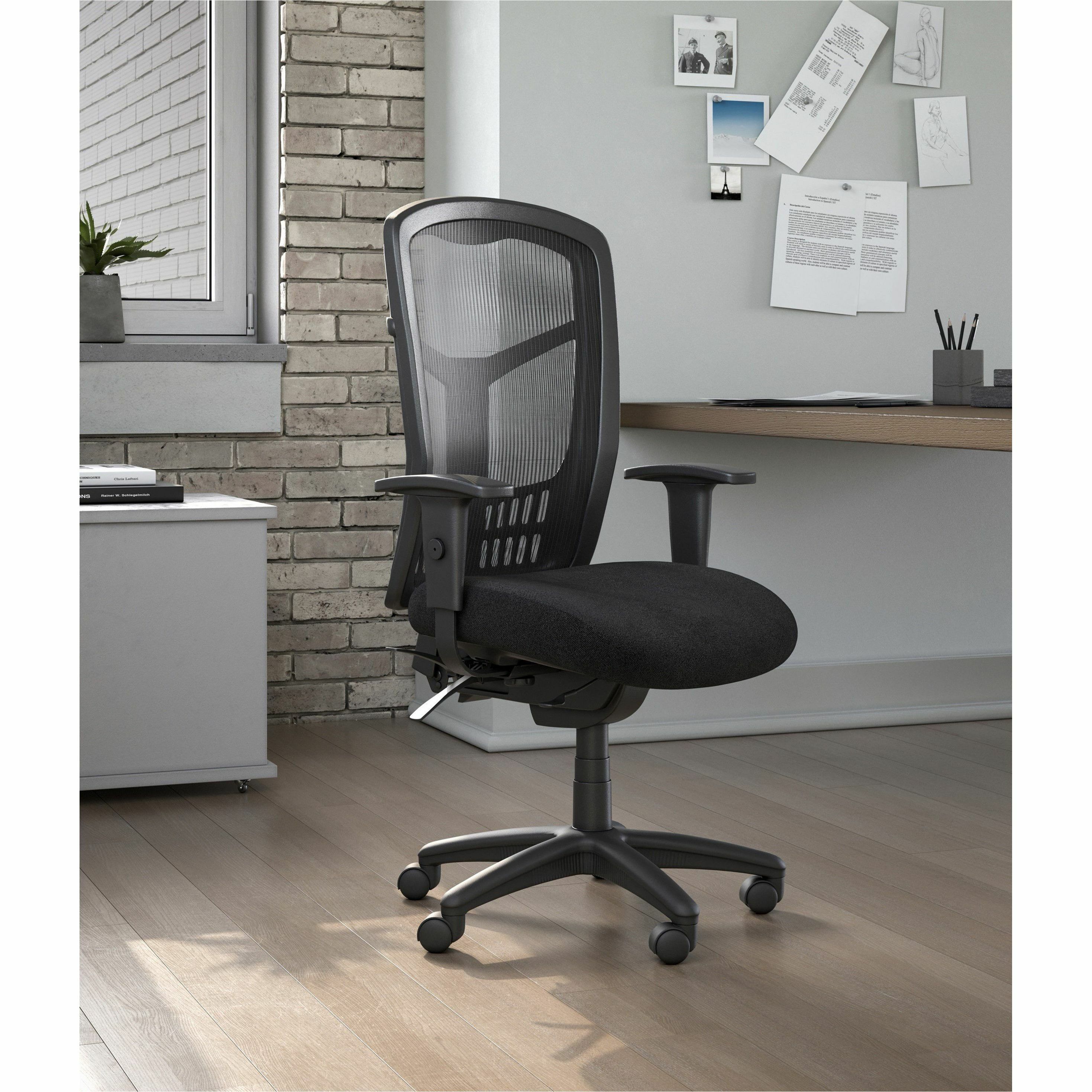 Lorell 86000 Series Exec Chair Adjustable Headrest - Black