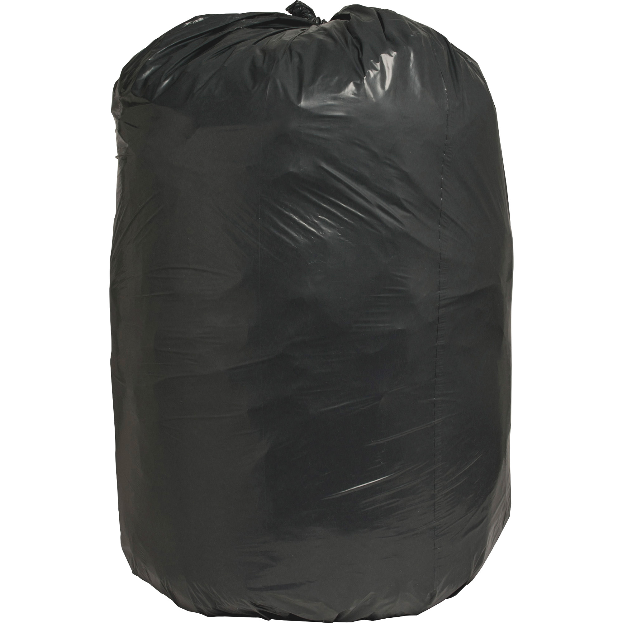 Nature Saver Black Low-density Recycled Can Liners - Extra Large Size - 60  gal Capacity - 38 Width x 58 Length - 1.25 mil (32 Micron) Thickness -  Low Density - Black - Plastic - 100/Carton - Cleaning Supplies - Recycled