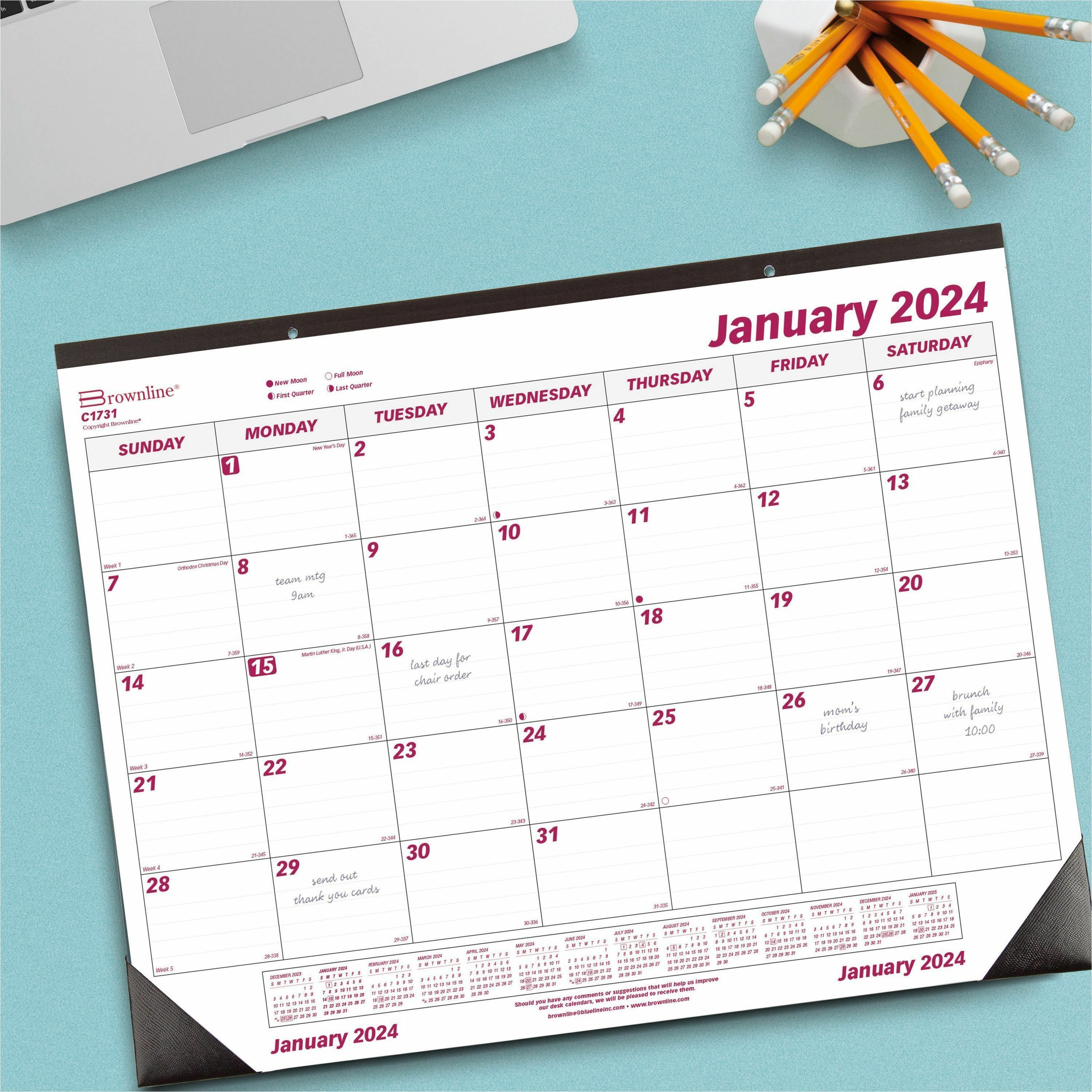 Brownline Professional Monthly Desk/Wall Calendar Calendars & Refills