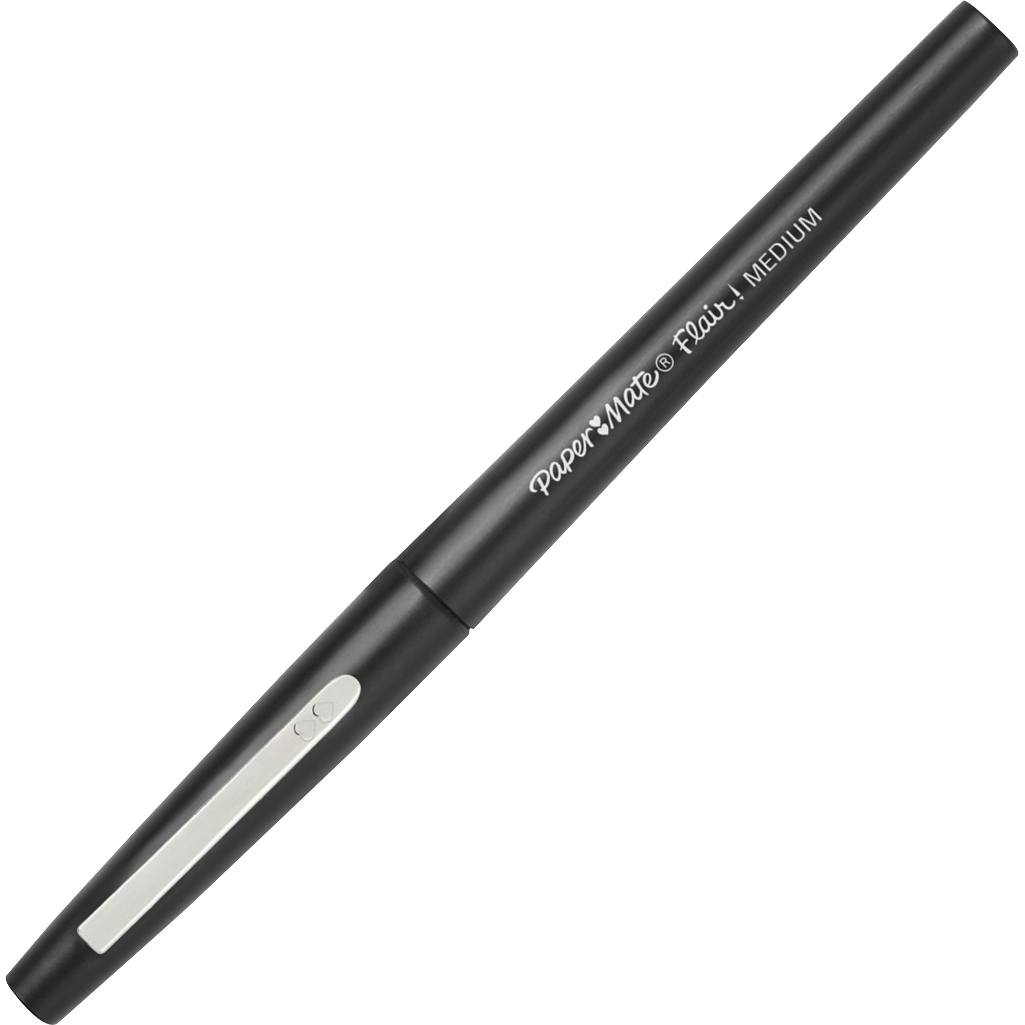 Paper Mate Flair Point Guard Felt Tip Marker Pens - Medium Pen Point -  Black Water Based Ink - Black Barrel - 1 Dozen - R&A Office Supplies