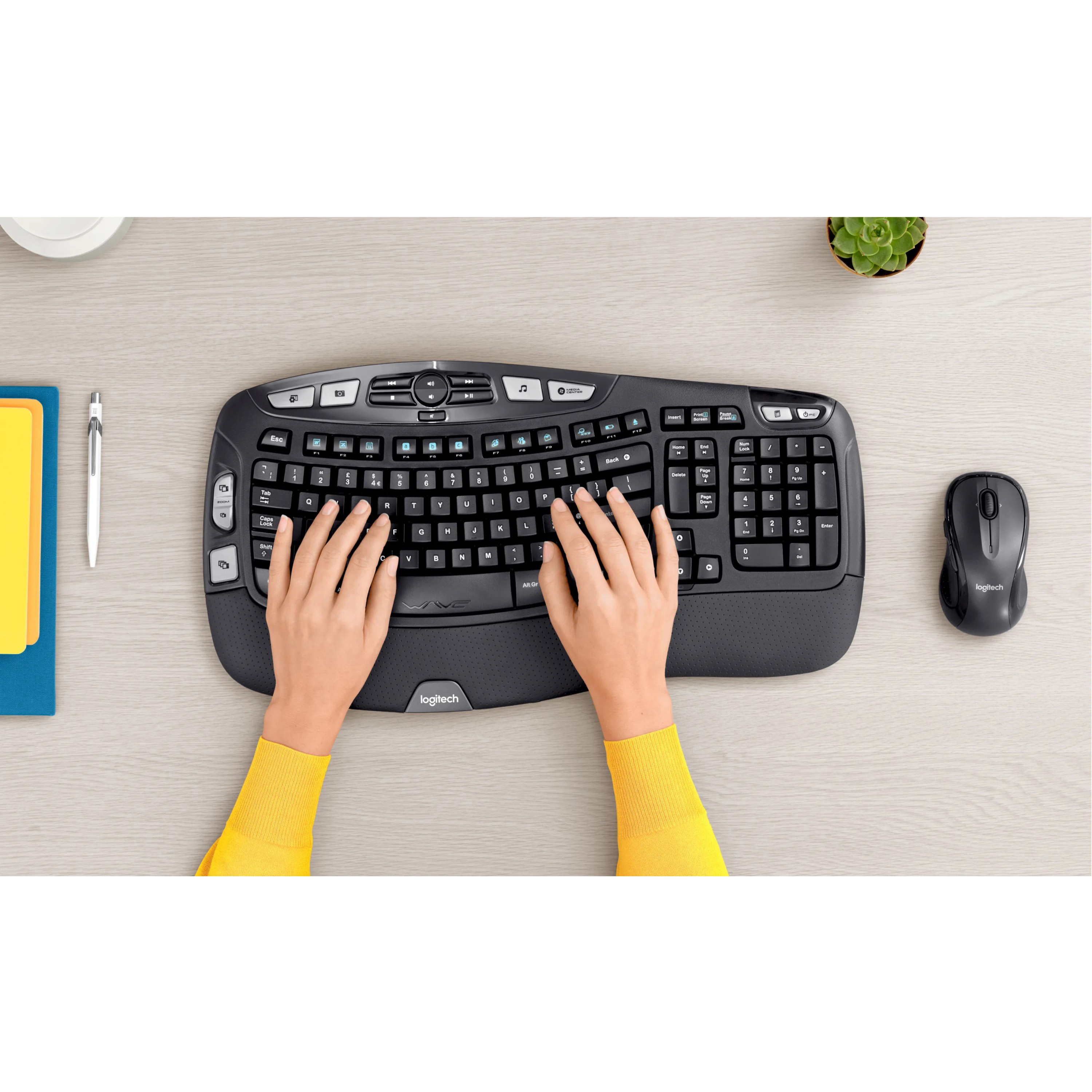 Logitech Wireless Keyboard K350 Wireless Connectivity RF - USB Interface - Battery Size Supported - Yuletide Office Solutions