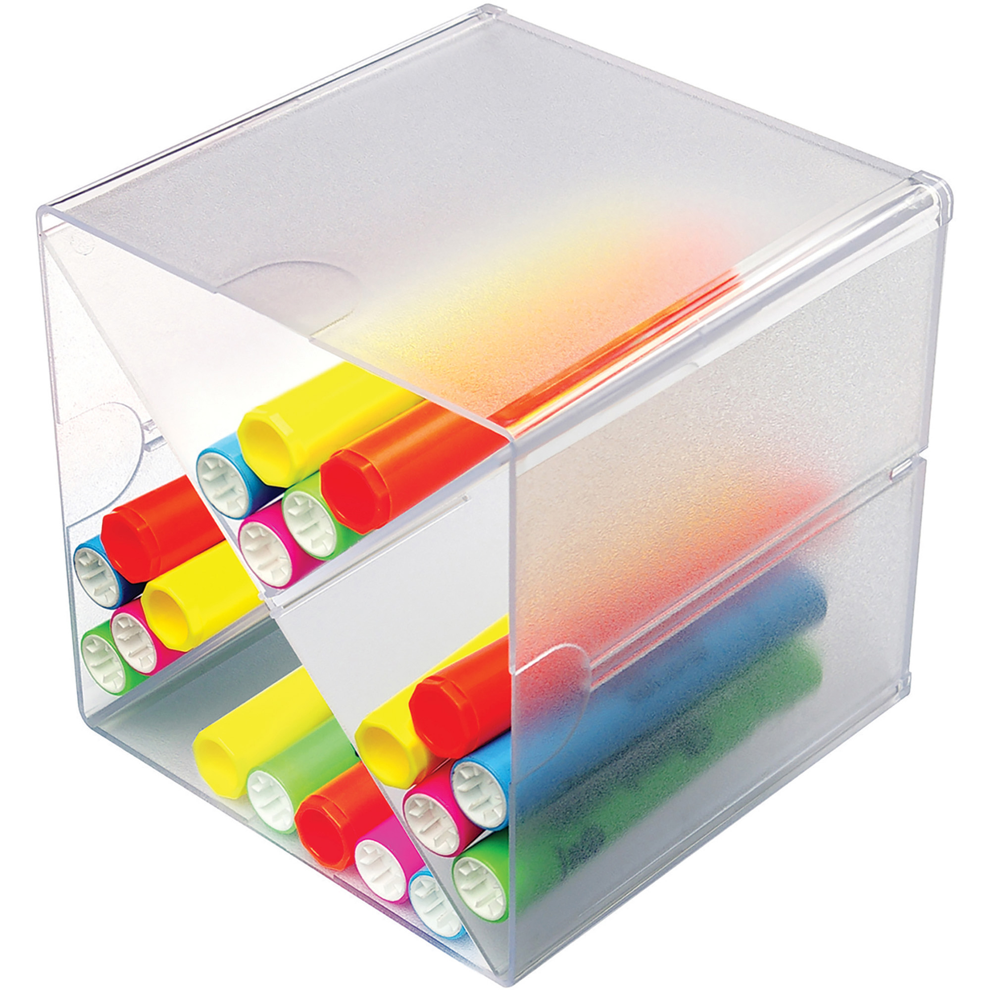 Deflecto 3-Drawer Transparent Storage Cube - Clear