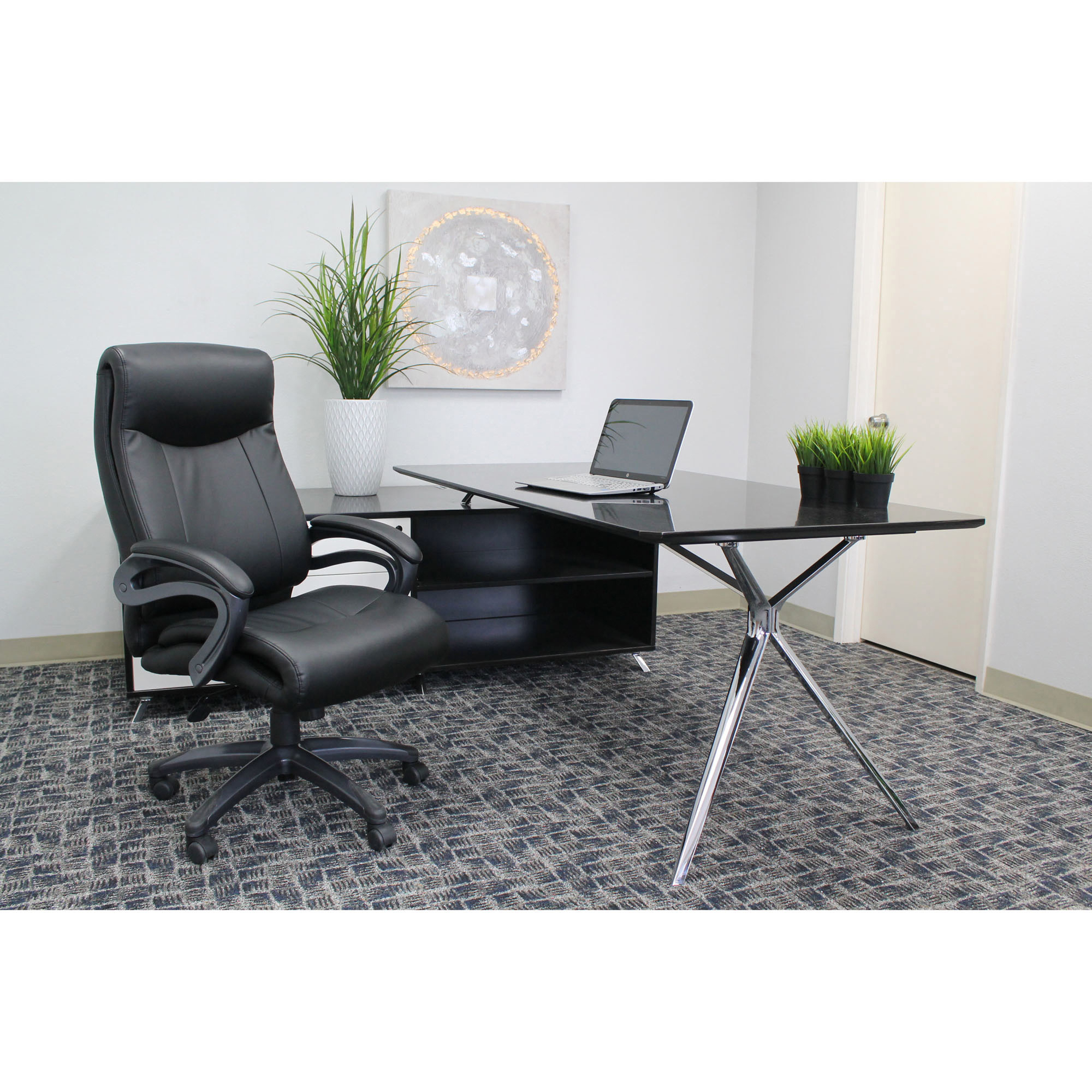 Executive Mid Back Office Chair - Black by Boss Office Products