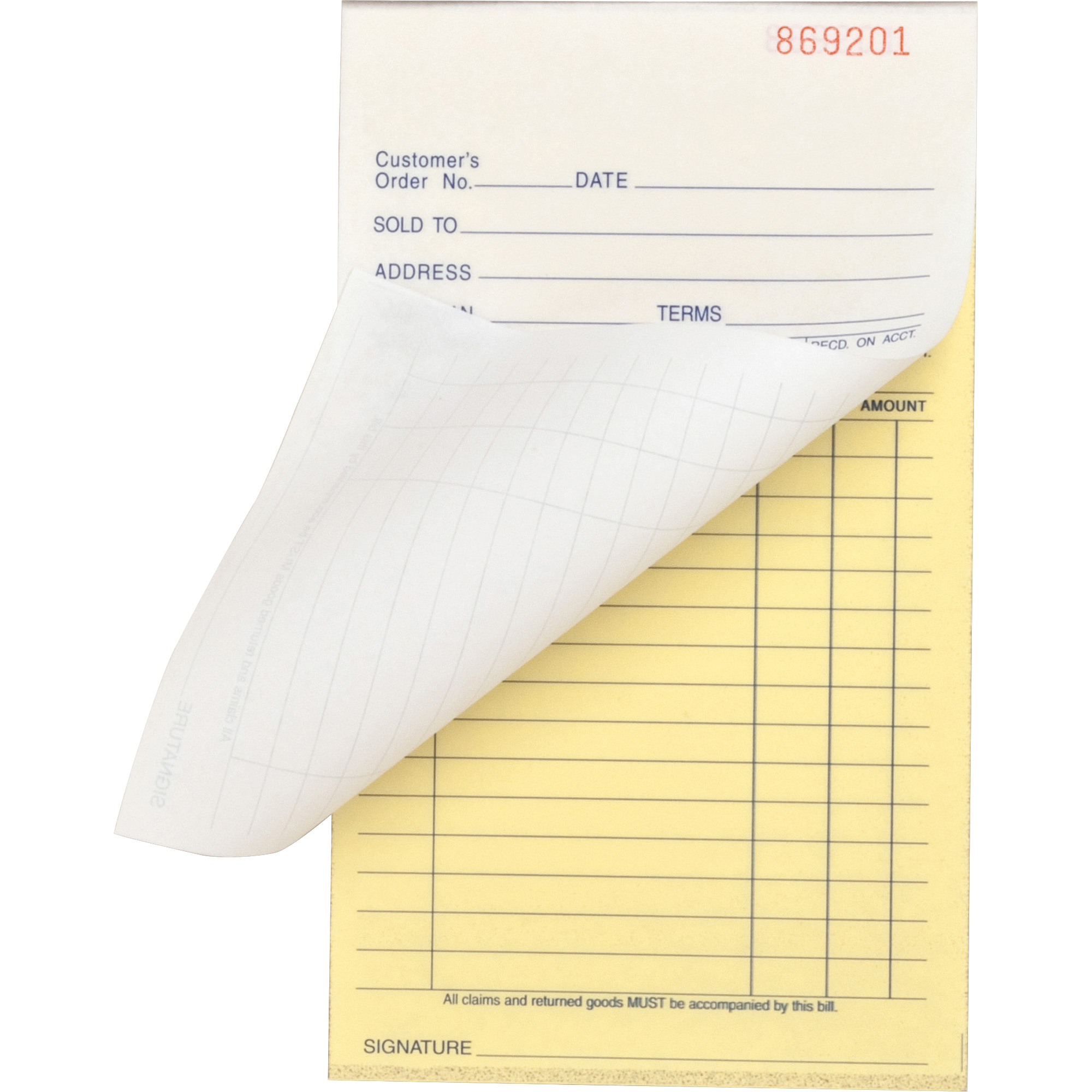 - 2 Part Carbonless s Business Source All-purpose Forms Book 50 Sheet 