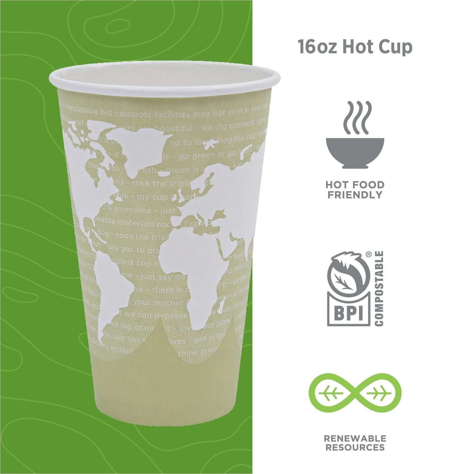ECO-PRODUCTS,INC. Eco-Products World Art Hot Beverage Cups - ECOEPBHC12WA 