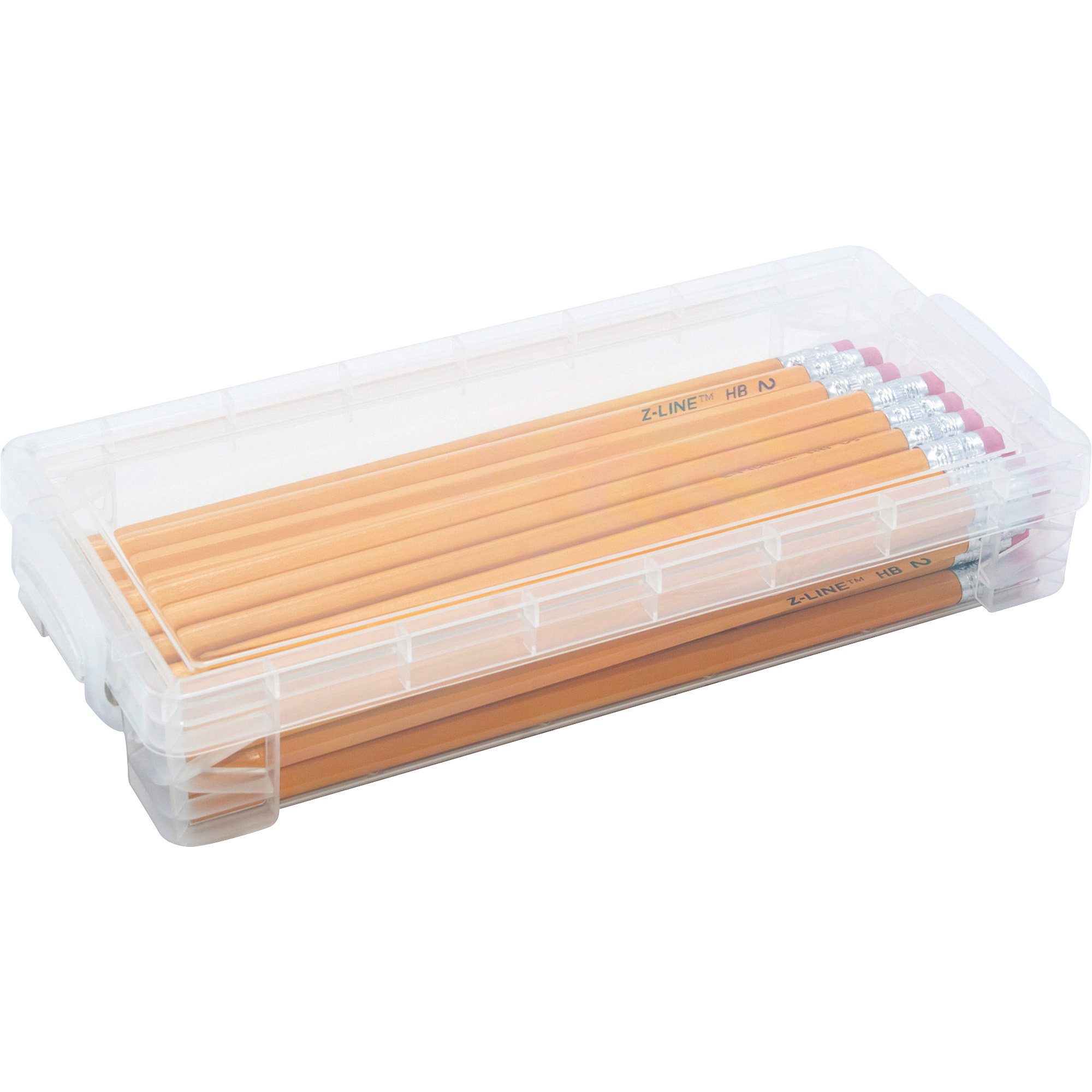 Advantus Gem Pencil Storage Box, 2 1/2 x 8 1/2 x 5 1/2, Clear