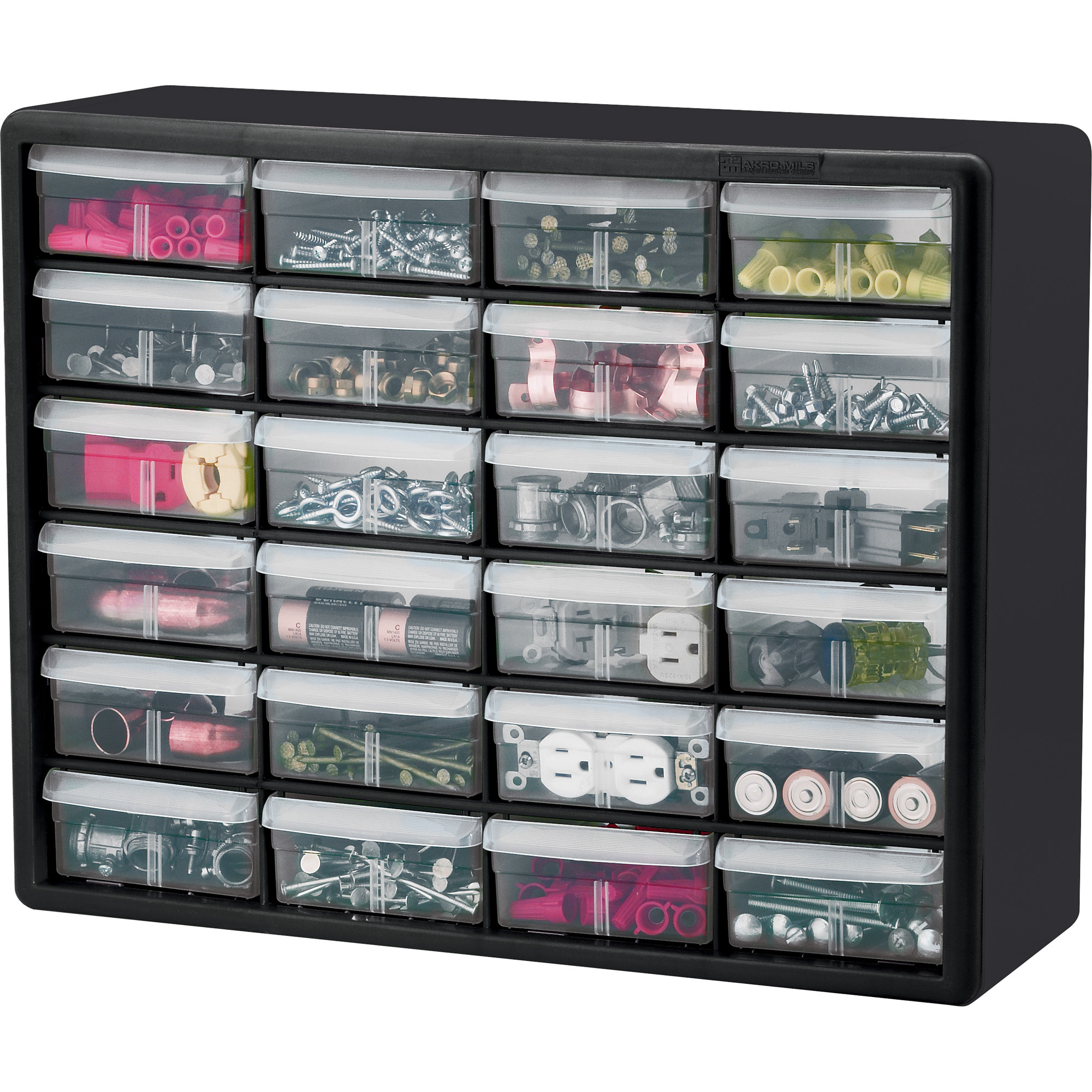 24 Drawer Plastic Storage Cabinet, Akro Mils 24 Drawer Plastic Storage Cabinet