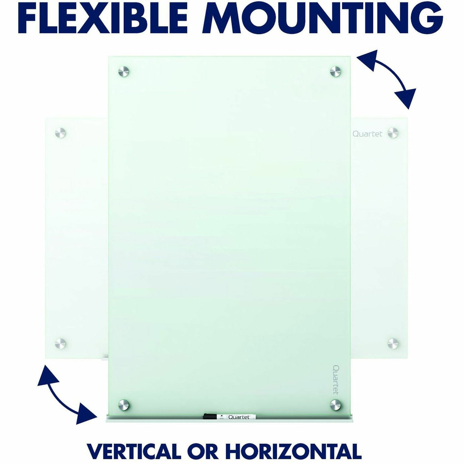 Quartet InvisaMount 7' x 4' White Magnetic Glass Whiteboard