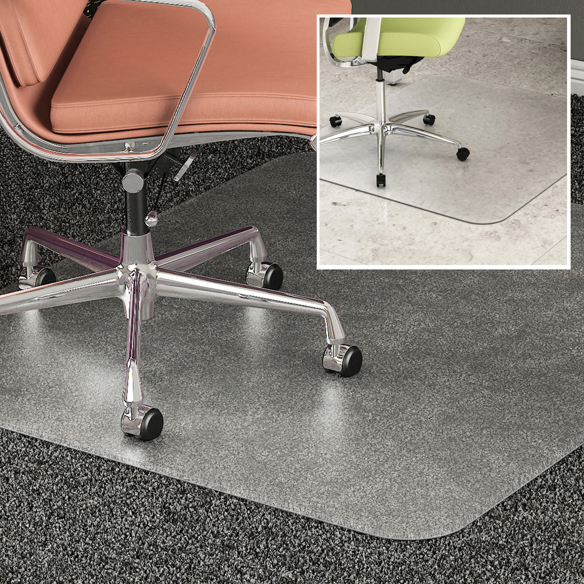 Deflecto Chair Mat For Medium Pile Carpet Rectangular 36 W x 48 D