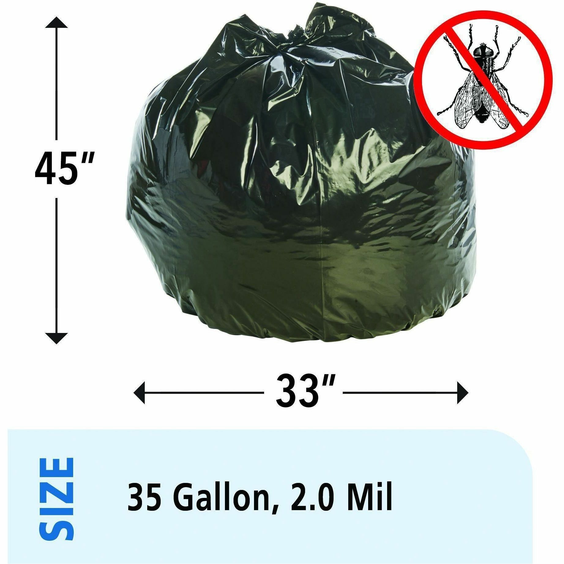 Stout Insect Repellent Trash Liners - 30 gal Capacity - 51.18 mil