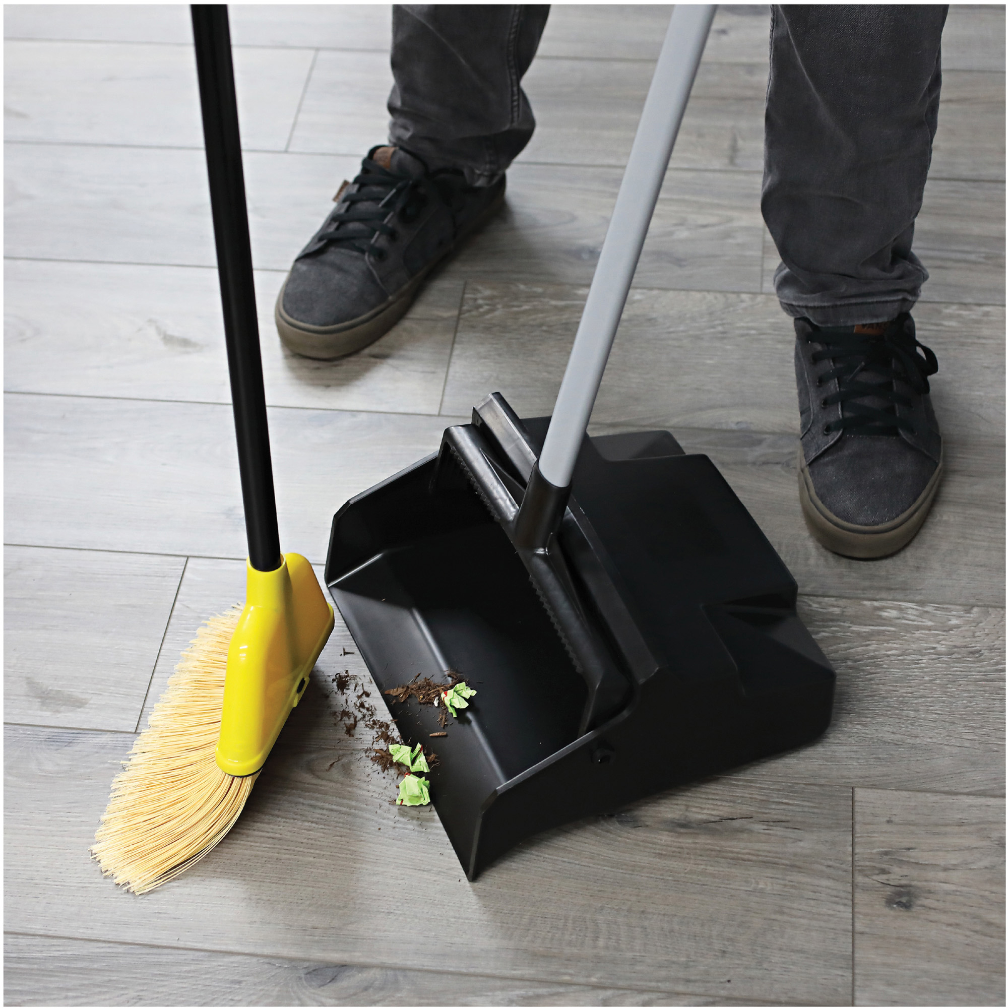 12 Lobby Dust Pan with Wheels - Free Standing Dust Pan