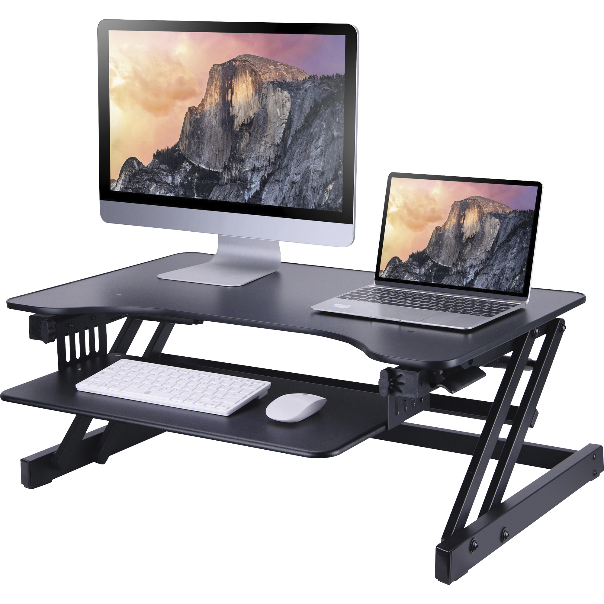 Lorell Sit-to-Stand monitor riser black 