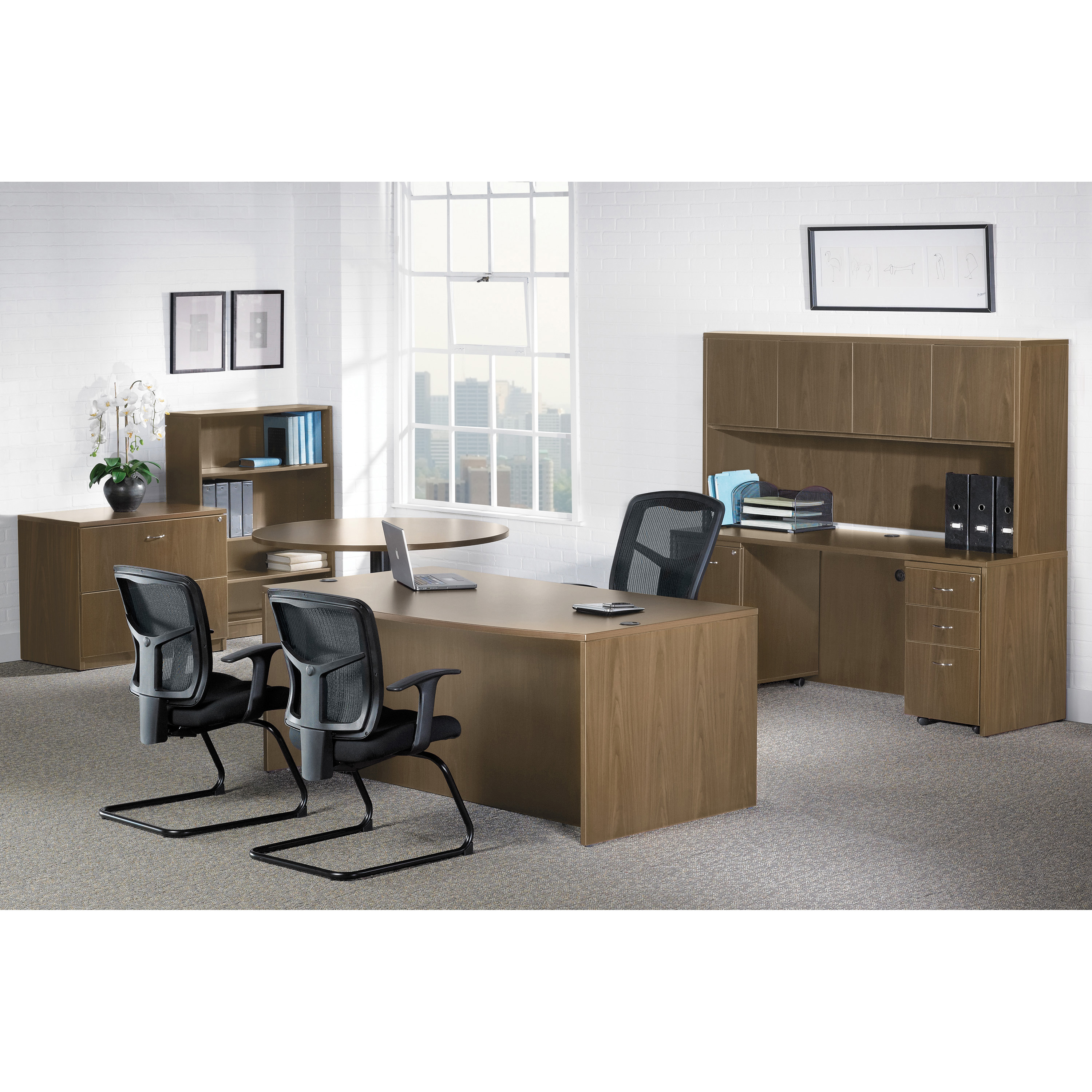 42" Width X 24" Depth X 29.5" Details about   Lorell Walnut Laminate Office Suite Desking 