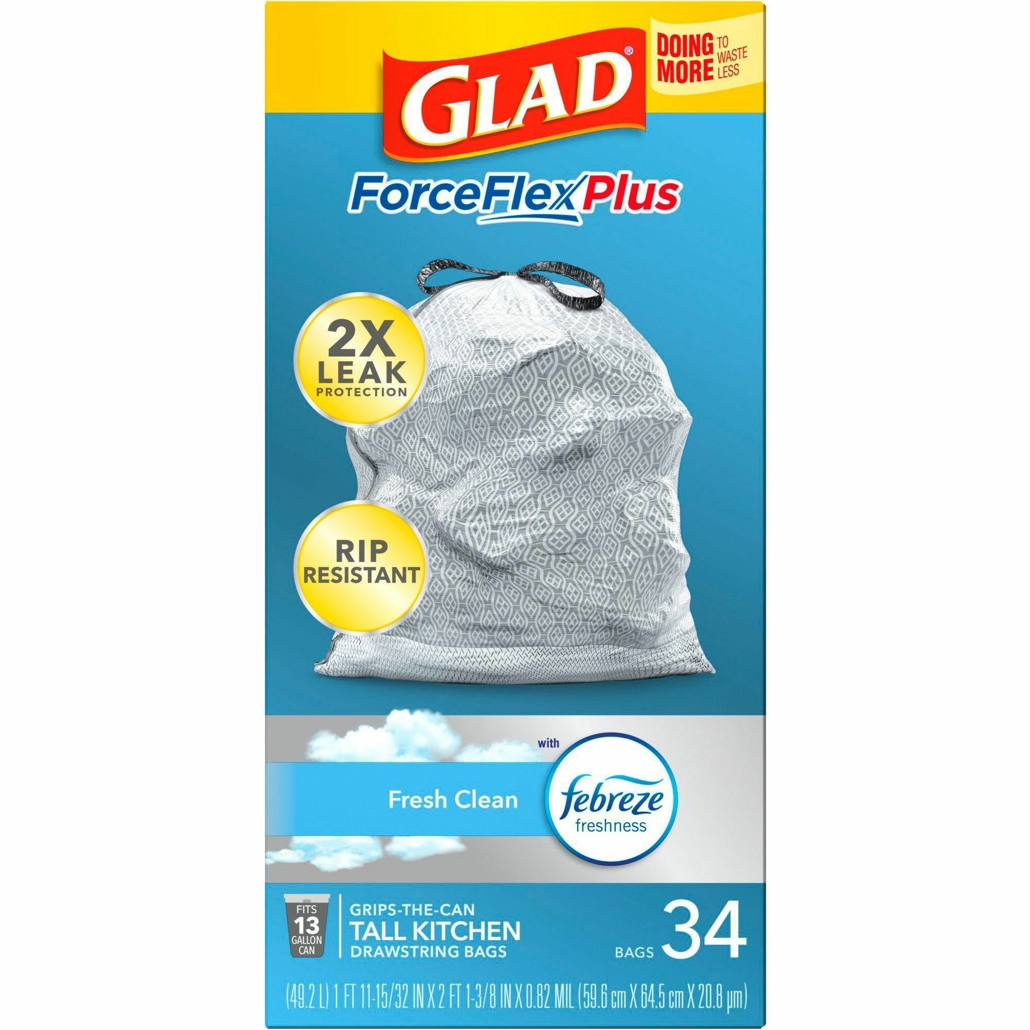 Glad 4 Gal. White Febreze Fresh OdorShield Small Trash Bag - Power