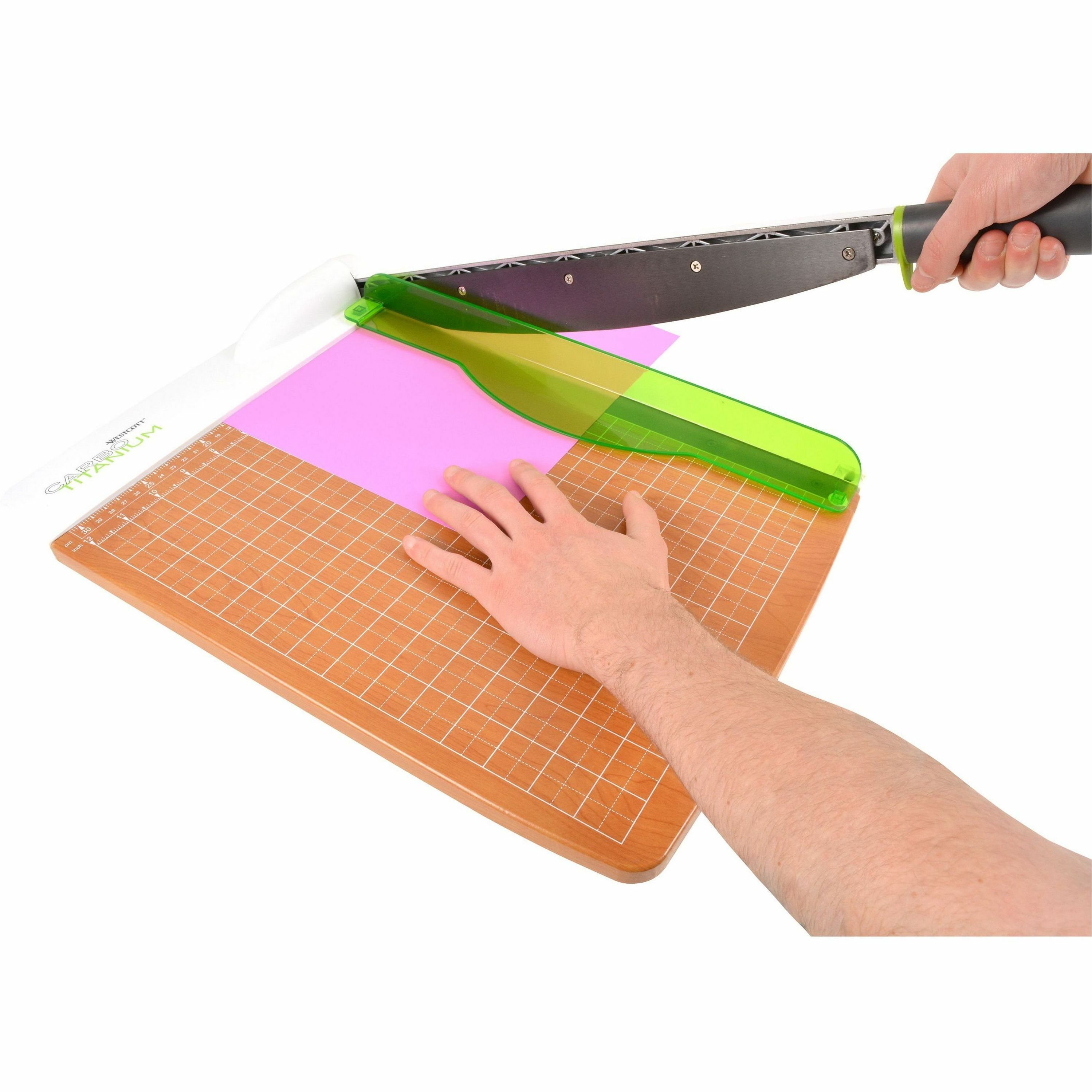 Westcott 15-inch Guillotine Paper Cutter - CarboTitanium Blade Trimmer With 30 Sheet Capacity