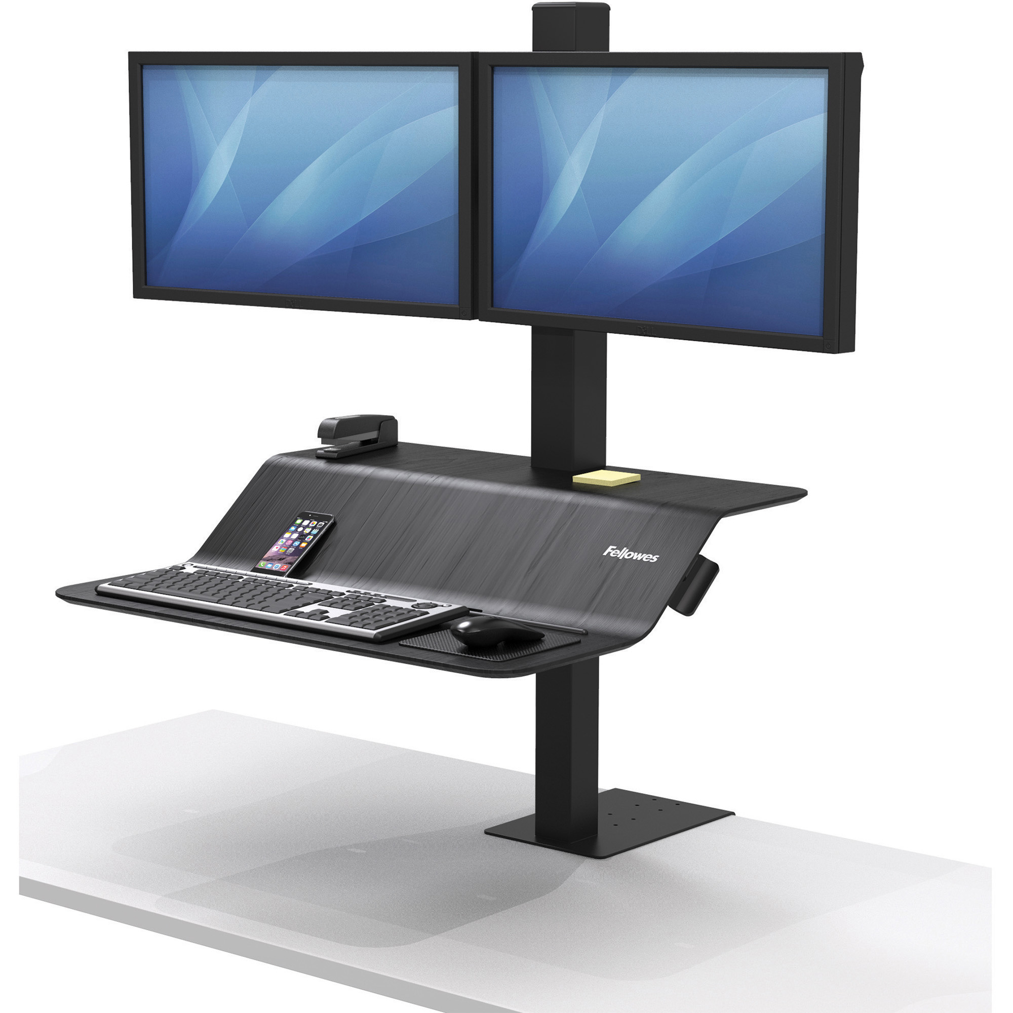 fellowes sit stand desk cost